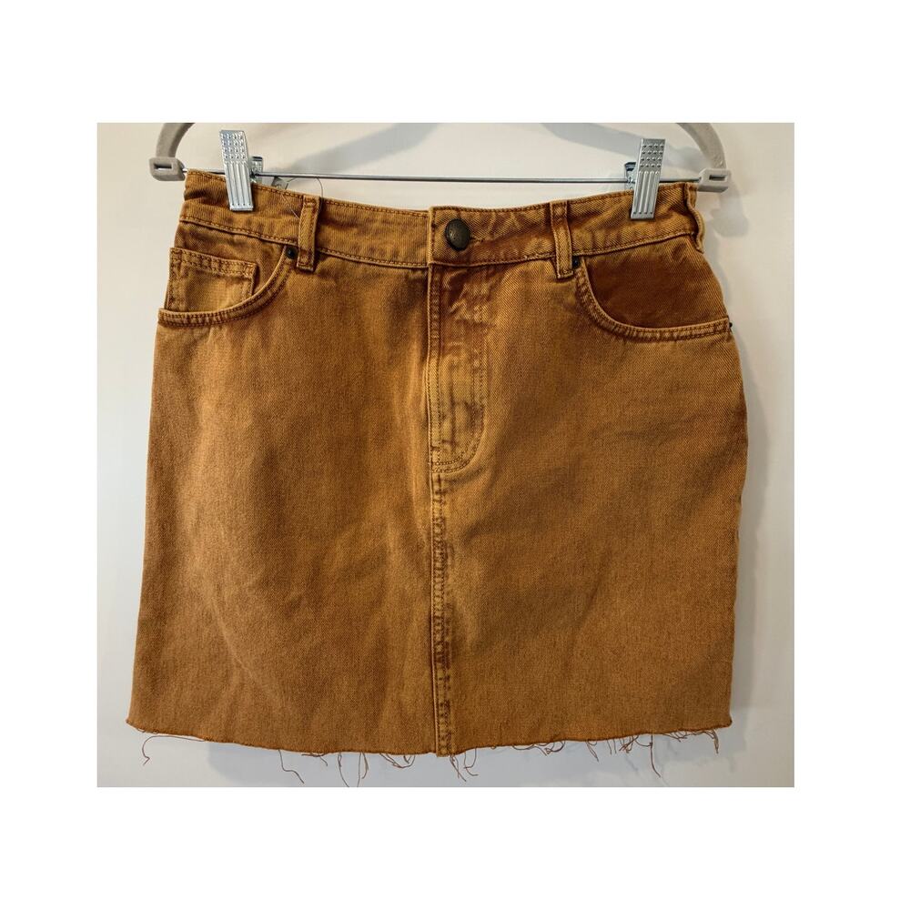 ASOS Mustard Yellow Denim Skirt TALL Womens Size 8